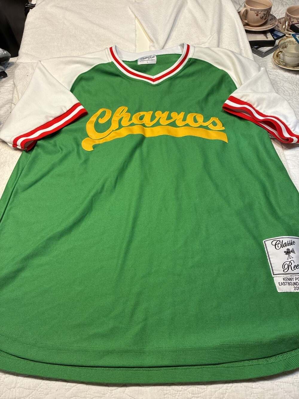 Classic Reels Kenny Powers Charros Size L Green White Baseball Jersey